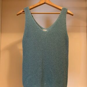 Seafoam V-Neck Knit Tank Top